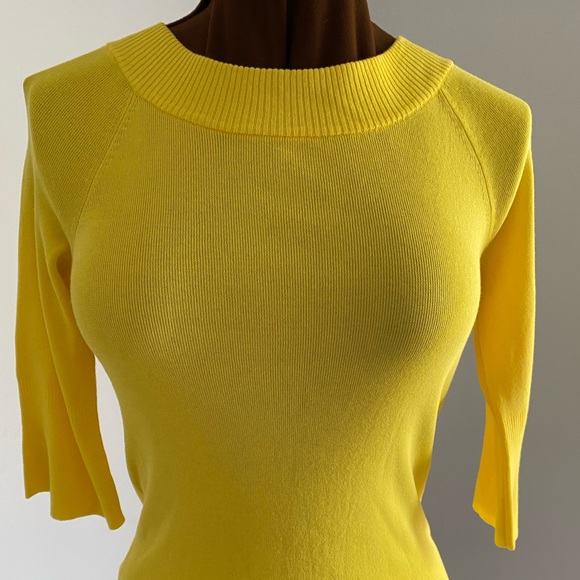 💛TALBOTS 💛 yellow 3/4 sleeved shirt. Size small. Petite . - Picture 1 of 9